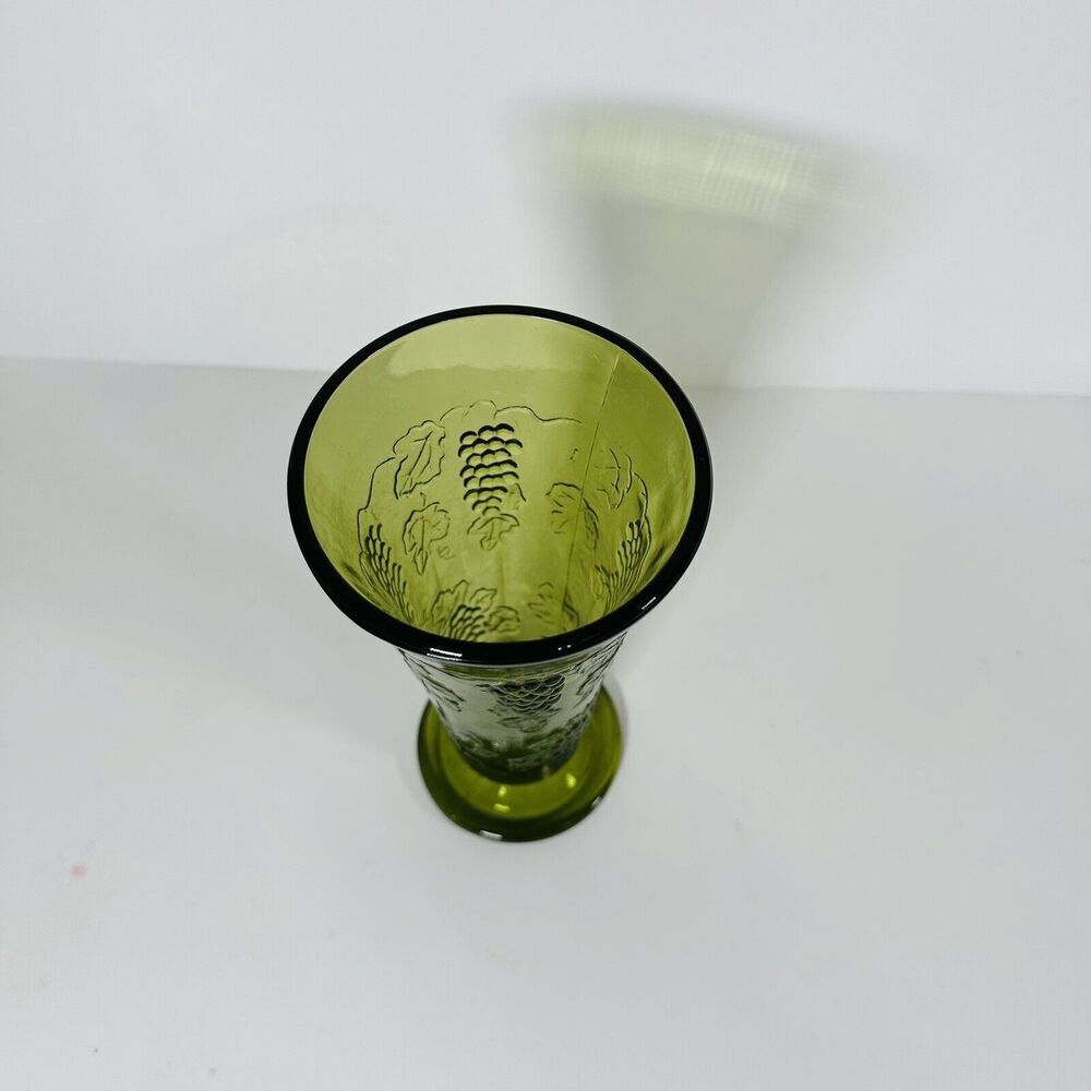 Vintage Olive Green Depression Glass Vase - Picture 2 of 2